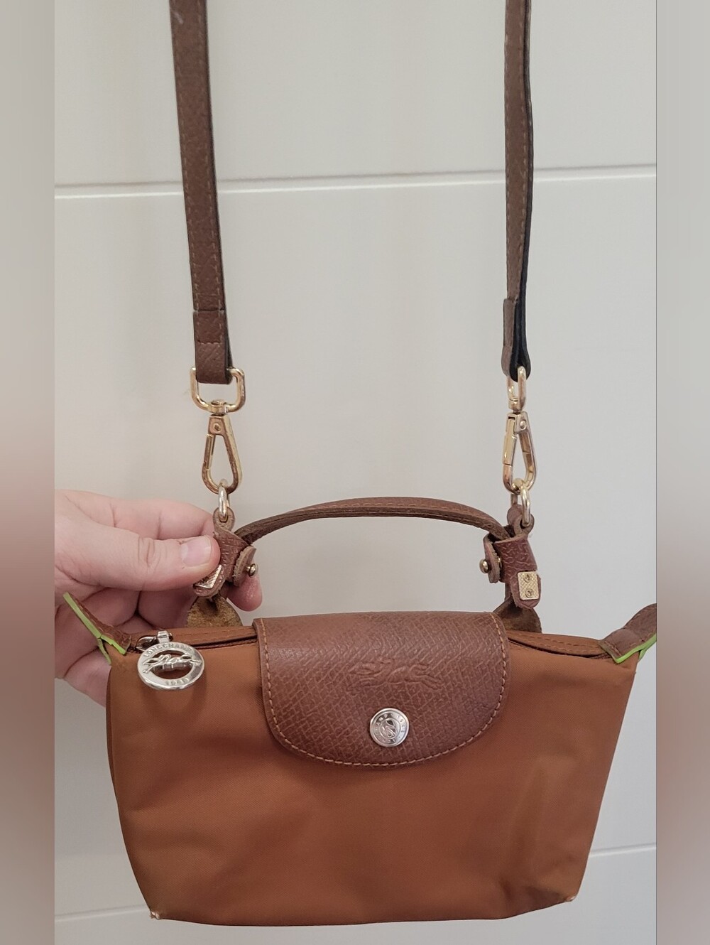 Longchamp Mini Le Pliage Bag In Cognac